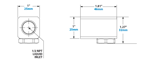 Dimensions - 1/2 NPT OmniStream Cone Liquid Atomizing Nozzle Dimensions - 1/2 NPT OmniStream Cone Liquid Atomizing Nozzle