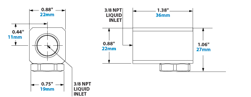 Dimensions - 3/8 NPT OmniStream Cone Liquid Atomizing Nozzle Dimensions - 3/8 NPT OmniStream Cone Liquid Atomizing Nozzle