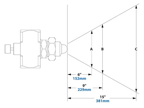 Dimensions - 1/4 FNPT Internal Mix Flat Fan Pattern Atomizing Nozzle Dimensions - 1/4 FNPT Internal Mix Flat Fan Pattern Atomizing Nozzle