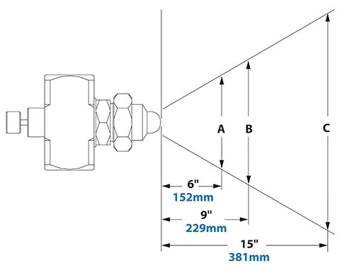 Dimensions - 1/2 FNPT Internal Mix Flat Fan Pattern Atomizing Nozzle Dimensions - 1/2 FNPT Internal Mix Flat Fan Pattern Atomizing Nozzle