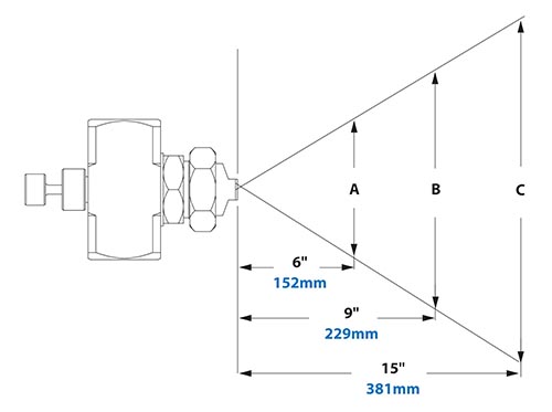 Dimensions - 1/2 FNPT Internal Mix Flat Fan Pattern Atomizing Nozzle Dimensions - 1/2 FNPT Internal Mix Flat Fan Pattern Atomizing Nozzle
