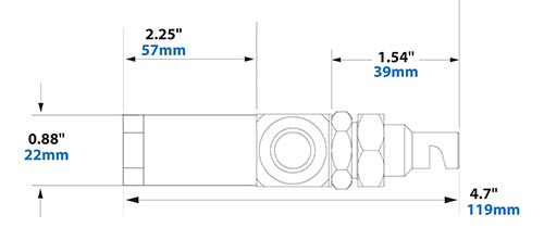 Dimensions - 1/4 FNPT No Drip Internal Mix Flat Fan Pattern Atomizing Nozzle Dimensions - 1/4 FNPT No Drip Internal Mix Deflected Flat Fan Pattern Atomizing Nozzle