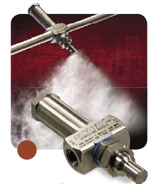 No Drip Internal Mix Deflected Flat Fan Pattern Air Atomizing Nozzle Model gen4IB